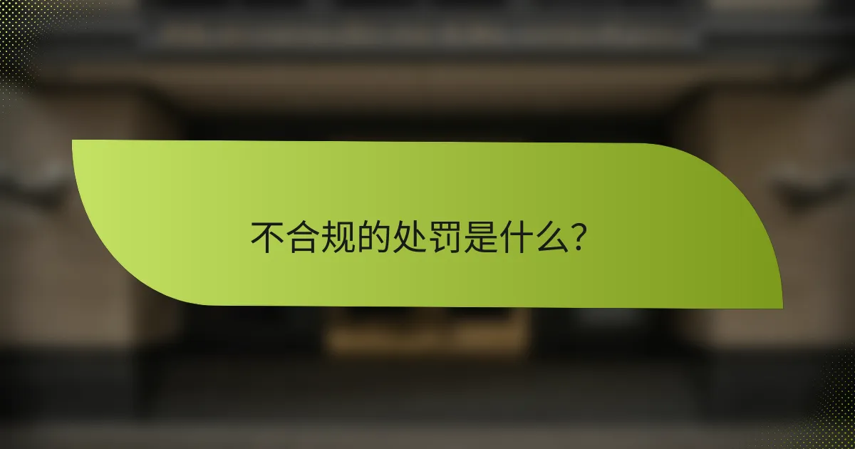 不合规的处罚是什么？
