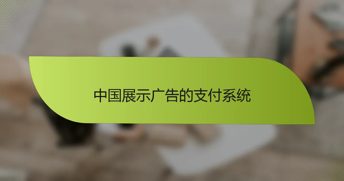 中国展示广告的支付系统