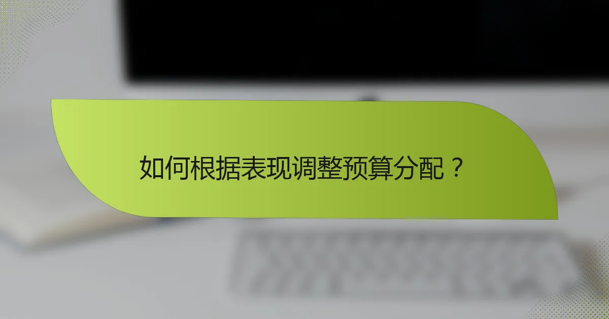 如何根据表现调整预算分配?