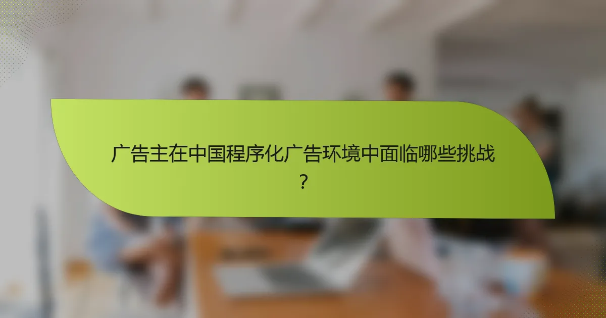 广告主在中国程序化广告环境中面临哪些挑战？