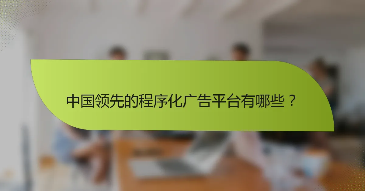 中国领先的程序化广告平台有哪些？